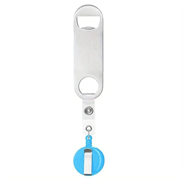 Stainless Steel Bottle Opener with Badge Reel