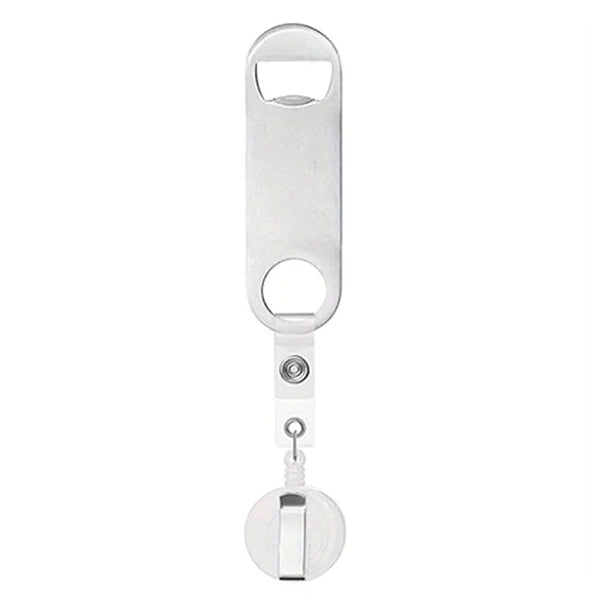 Stainless Steel Bottle Opener with Badge Reel