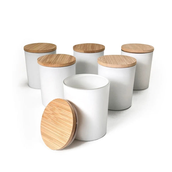 Candle Glass Jars with Bamboo Lids