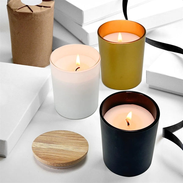 Candle Glass Jars with Bamboo Lids