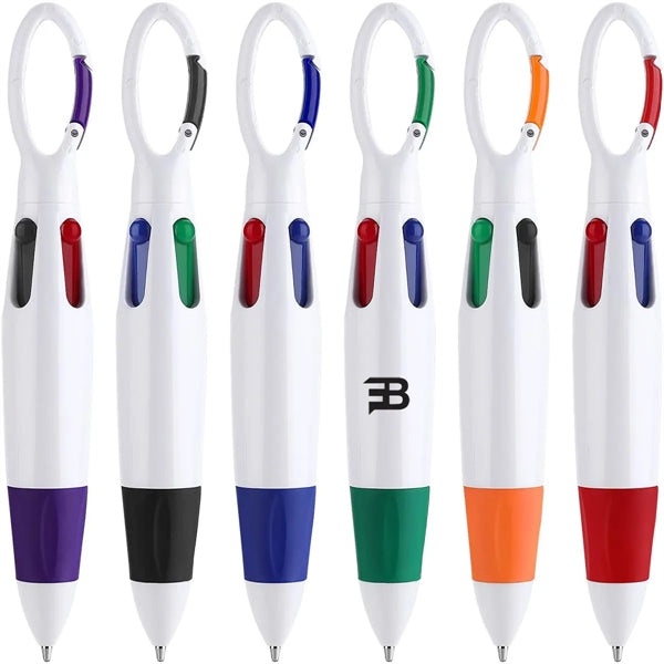 4-in-1 Retractable Mountaineering Buckle Ballpoint Pen