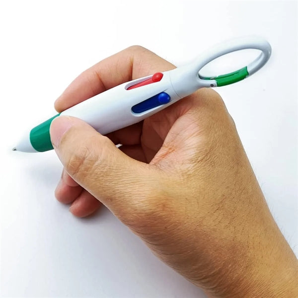 4-in-1 Retractable Mountaineering Buckle Ballpoint Pen