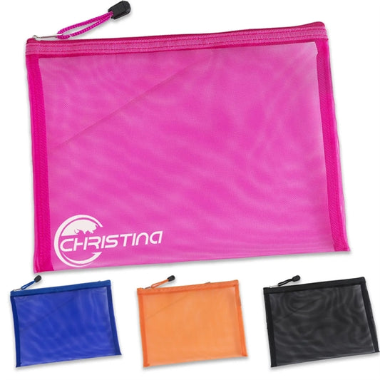 A5 Saves Effort Mesh Zipper Bags Storage Pockets