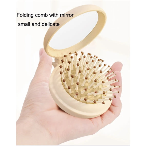 Mini Travel Portable Hairbrush Air Cushion Comb Mirror