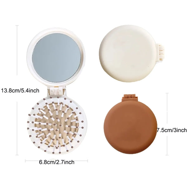 Mini Travel Portable Hairbrush Air Cushion Comb Mirror