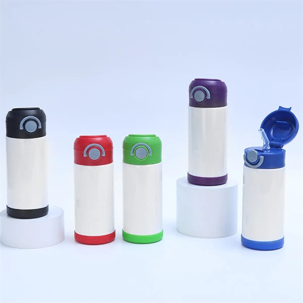 12 Oz Stainless Steel Vacuum Insulated Kids Straw Bottle