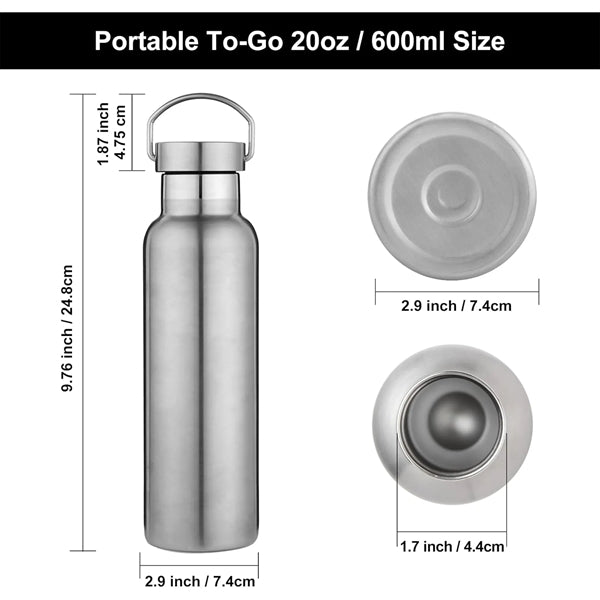 17oz Double Wall Stainless Steel Water Bottles with Handle