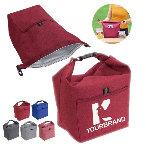 Large Capacity Durable Roll-top Insulated Lunch Tote Bag