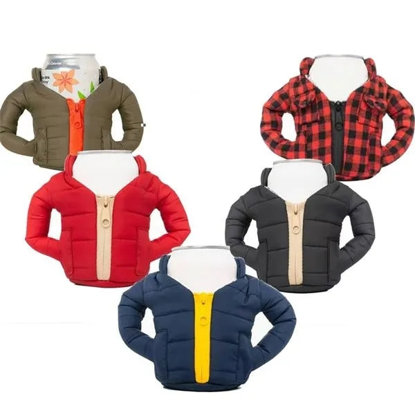 Puffy Beverage Jacket Coat Can Cooler
