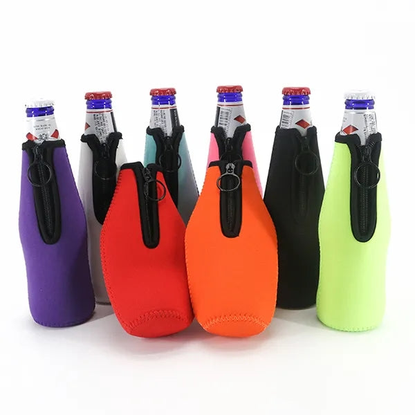 Neoprene Beer Bottle Cooler Sleeves Holder with zipper