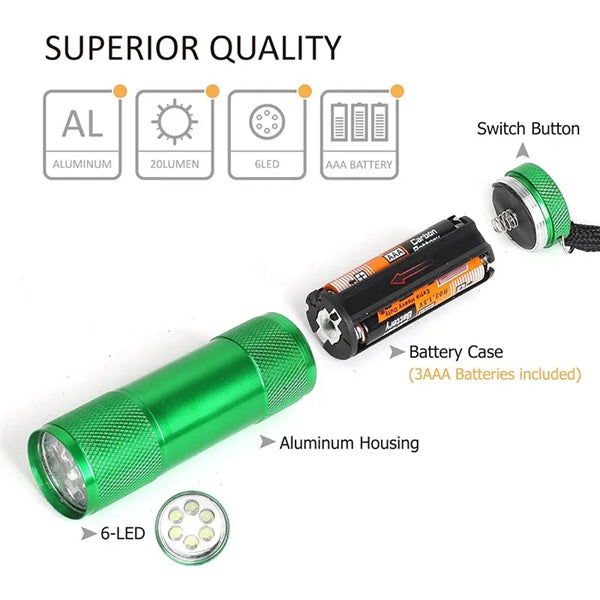 Aluminum LED Flashlights Lanyard High Lumen Portable