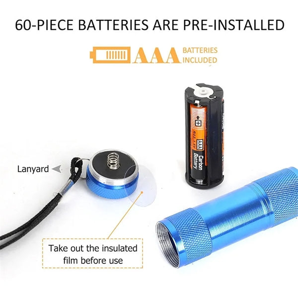 Aluminum LED Flashlights Lanyard High Lumen Portable