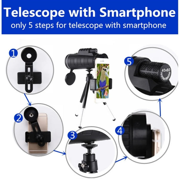40x60 Monocular Telescope for smartPhone