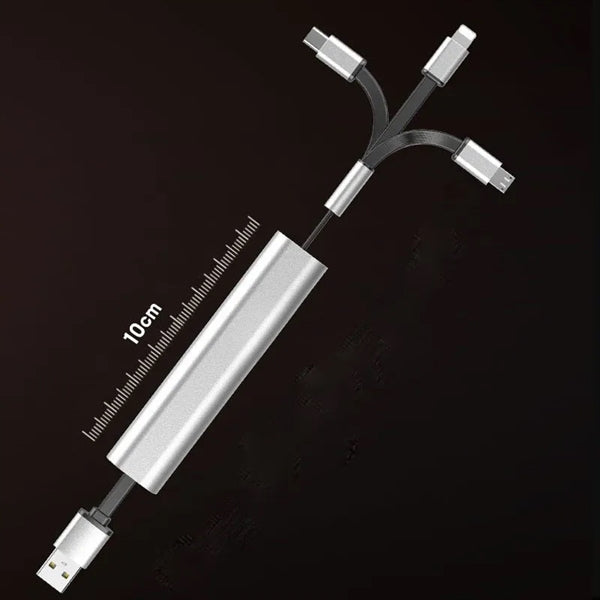 3A Fast Charging 3 In 1 Zinc Alloy Data Cable