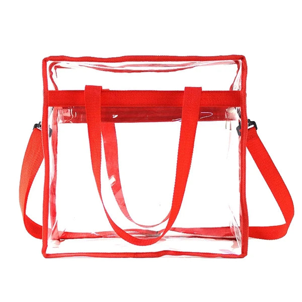 Zipper Closure PVC Crossbody Tote Bags
