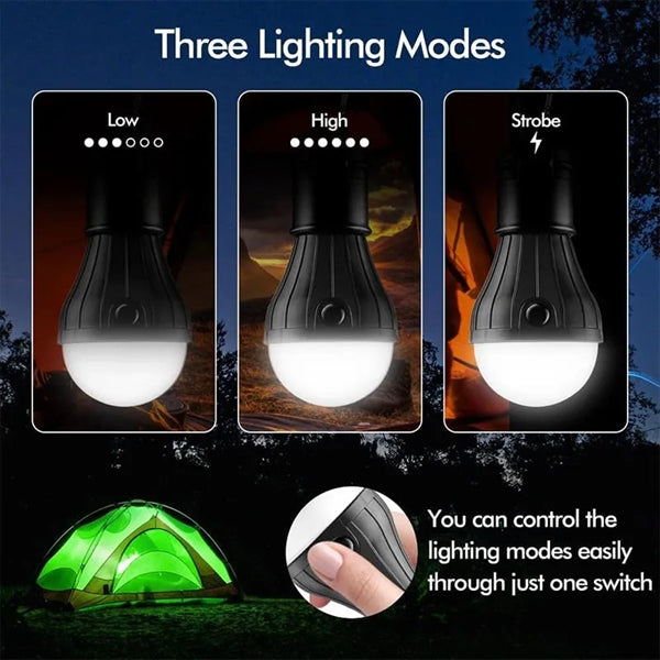 Portable LED Tent Light Hook Emergency Camping Bulb Lantern