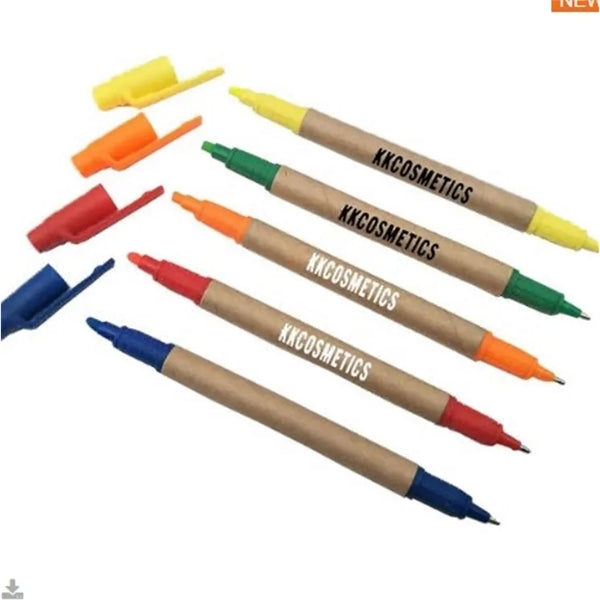 Dual Function Eco Friendly Ballpoint Pen With Highlighter