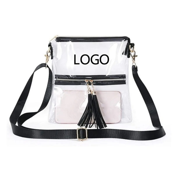 PVC Clear Tassel Crossbody Bag