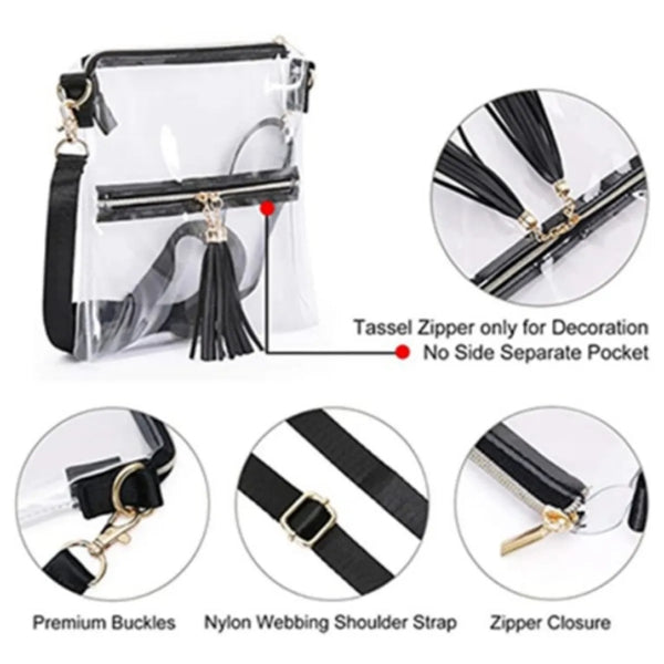 PVC Clear Tassel Crossbody Bag
