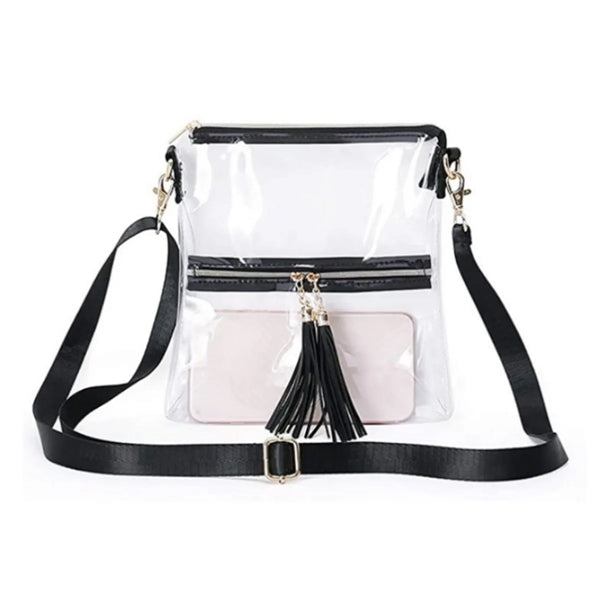 PVC Clear Tassel Crossbody Bag