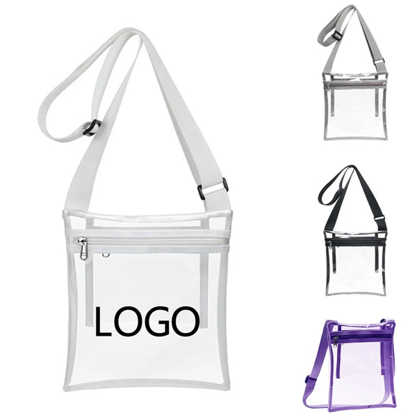 Clear PVC Stadium Approved Crossbody Bag With Strap