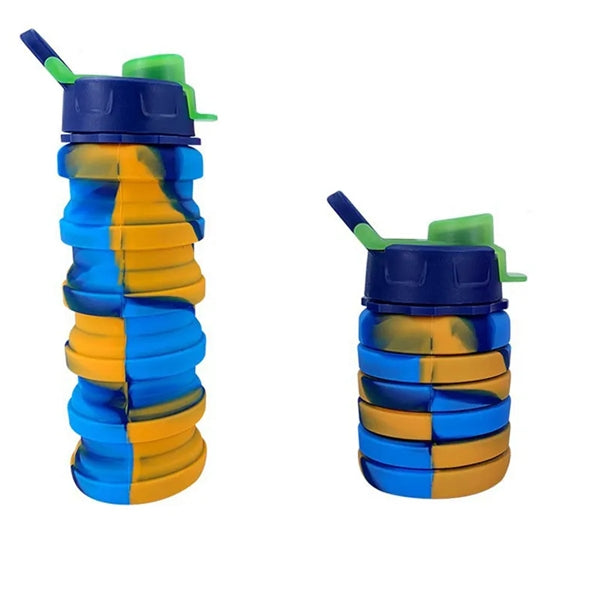 17 Oz Silicone Folding Sport Water Bottle Collapsible