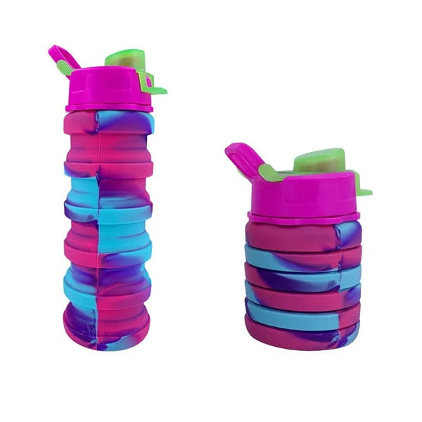 17 Oz Silicone Folding Sport Water Bottle Collapsible