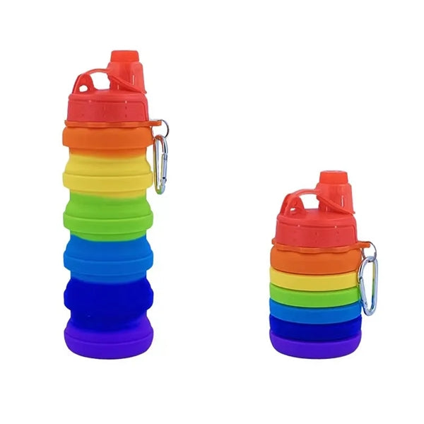 17 Oz Silicone Folding Sport Water Bottle Collapsible