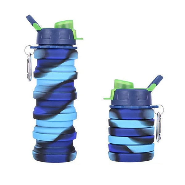 17 Oz Silicone Folding Sport Water Bottle Collapsible