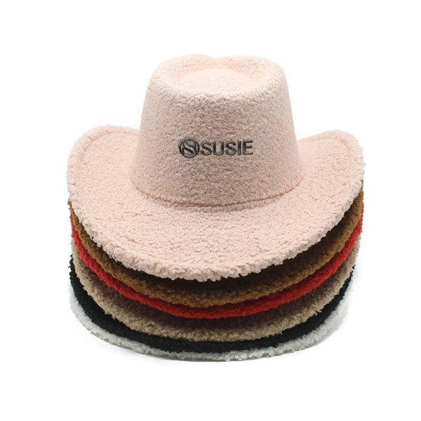 Classic Outdoor Lambhair Western Cowboy Cowgirl Hats