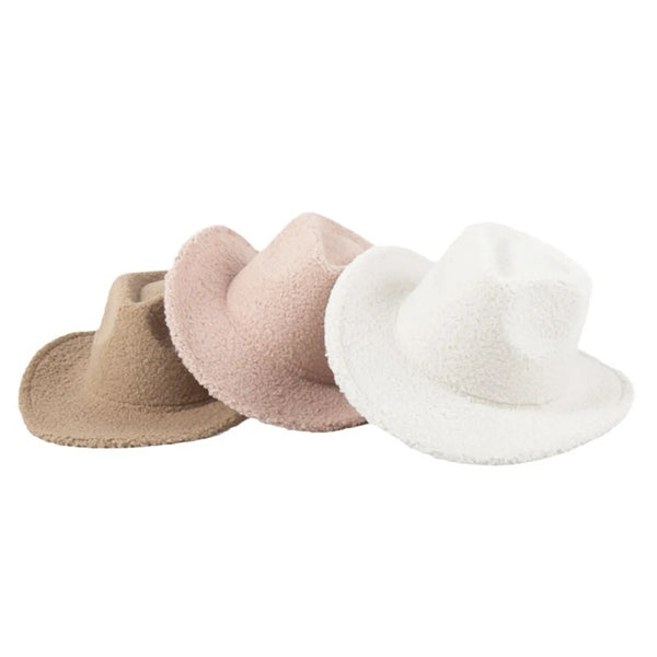 Classic Outdoor Lambhair Western Cowboy Cowgirl Hats
