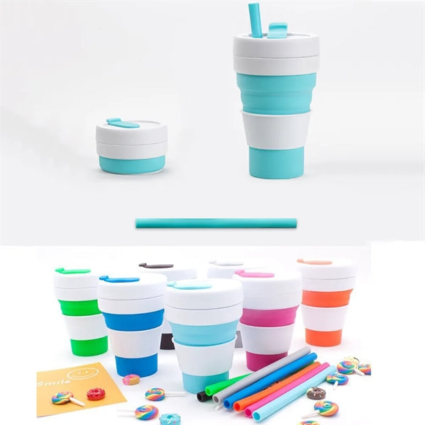 12 Oz Portable Silicone Collapsible Mug Travel Coffee Cup