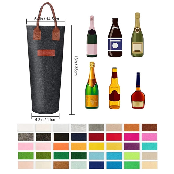 Single Felt Bottle Wine Tote