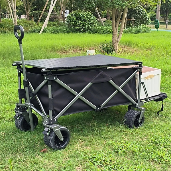 Camping Park Wagon Cart with Aluminum Table Plate