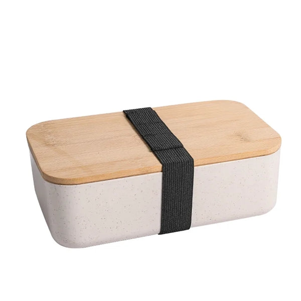 1000ml Wheat Straw Bento Box with Bamboo Lid