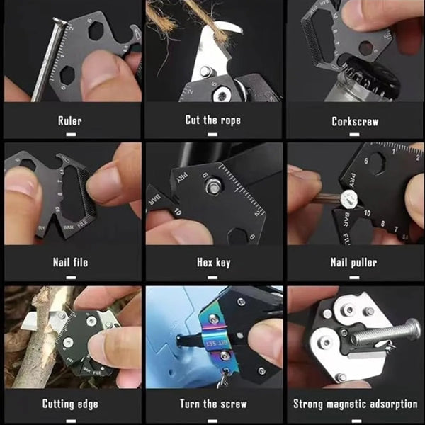 Portable Hexagonal Shape Multi Tool Keychain