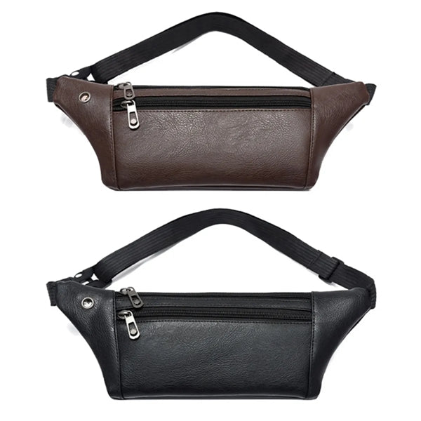 PU Earphone Hole Fanny Pack