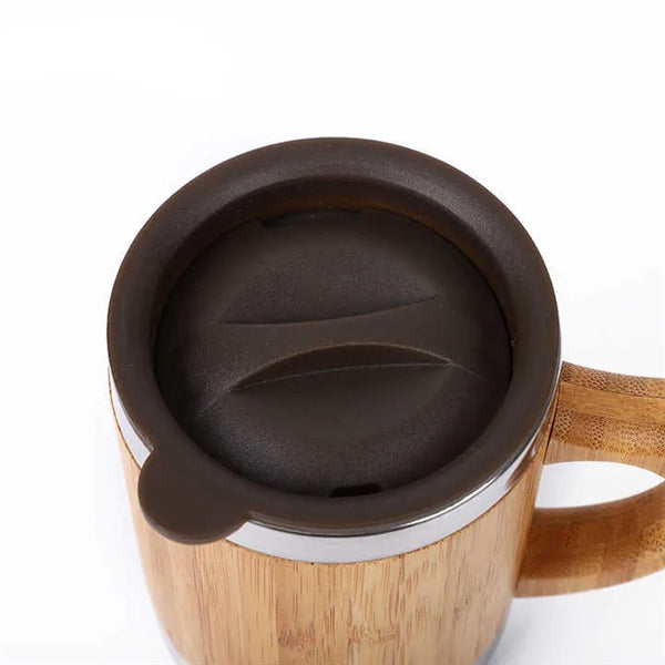 10 Oz Bamboo Stainless Steel Travel Mug