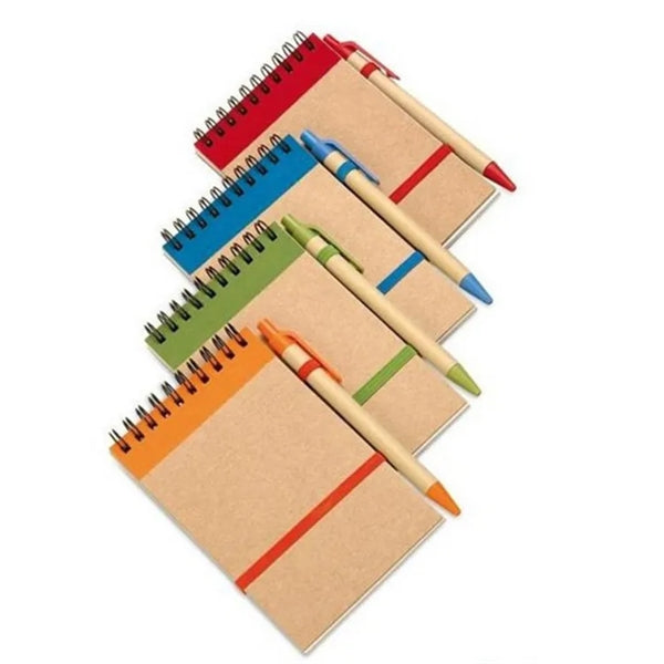 Recycled Spiral Jotter Notebook with Pen