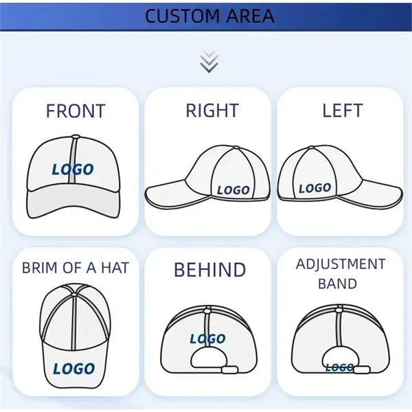 6 Panel Water Sweat Resistant Baseball Caps With Rope