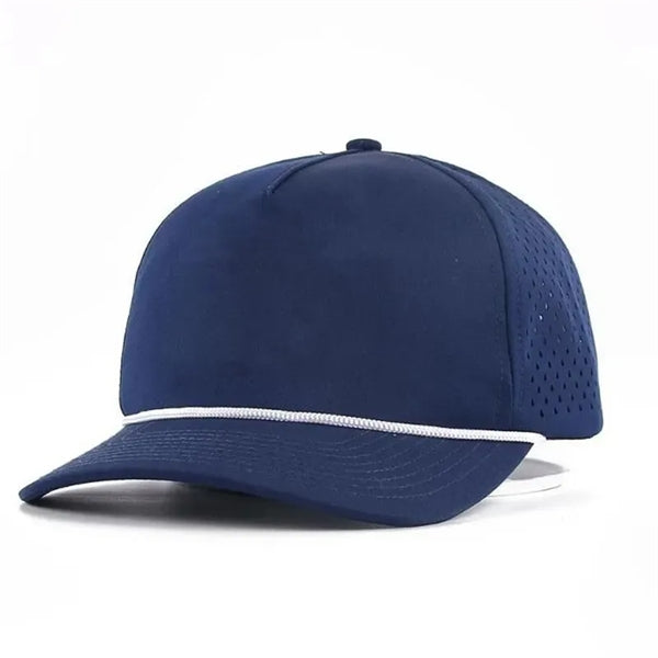 5 Panel Structured Water Resistant Baseball Caps With Rope