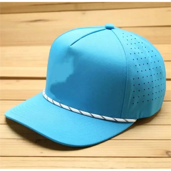 5 Panel Structured Water Resistant Baseball Caps With Rope