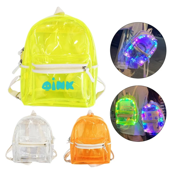 Glowing transparent PVC Jelly Small Backpack