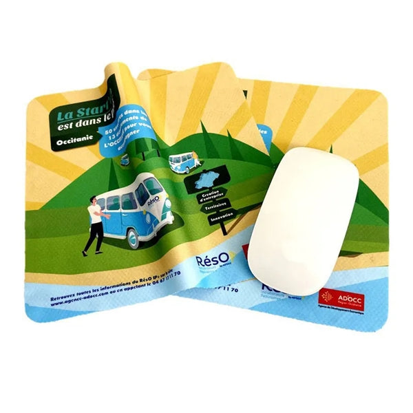Microfiber Mouse Pad and Cleaning Cloth Combo