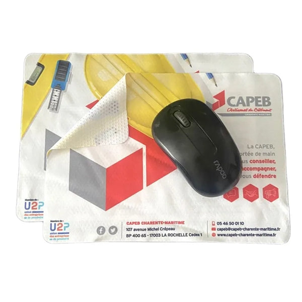 Microfiber Mouse Pad and Cleaning Cloth Combo