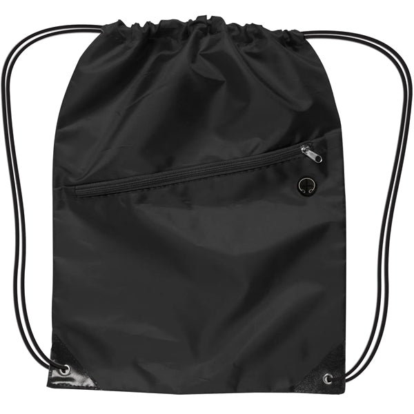 Drawstring Sports Backpack With Zipper