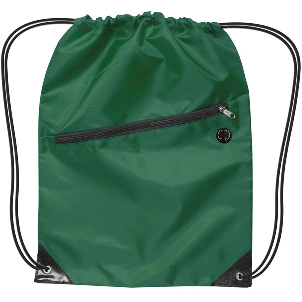 Drawstring Sports Backpack With Zipper