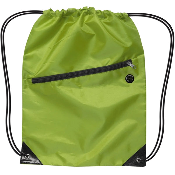 Drawstring Sports Backpack With Zipper