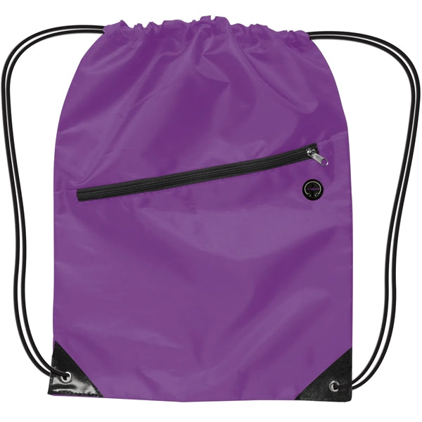 Drawstring Sports Backpack With Zipper