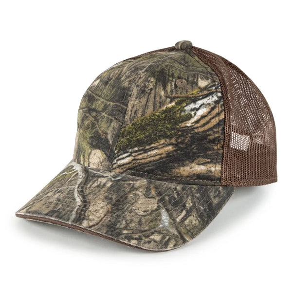 Outdoor Cap Structured Canvas Camo Trucker Hat with Patch